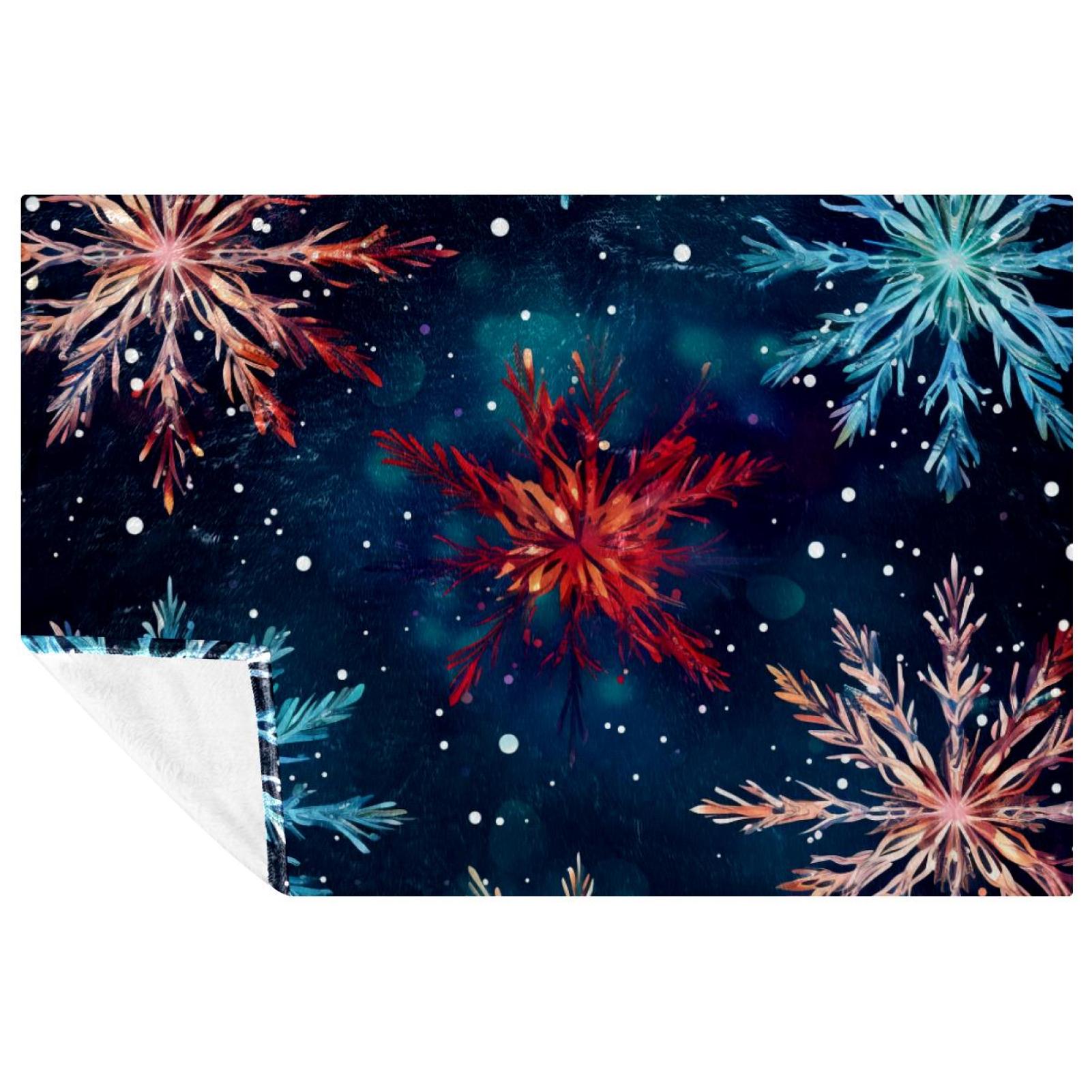 Christmas snowflakes Custom Microfiber Throw Blanket, Soft and Warm