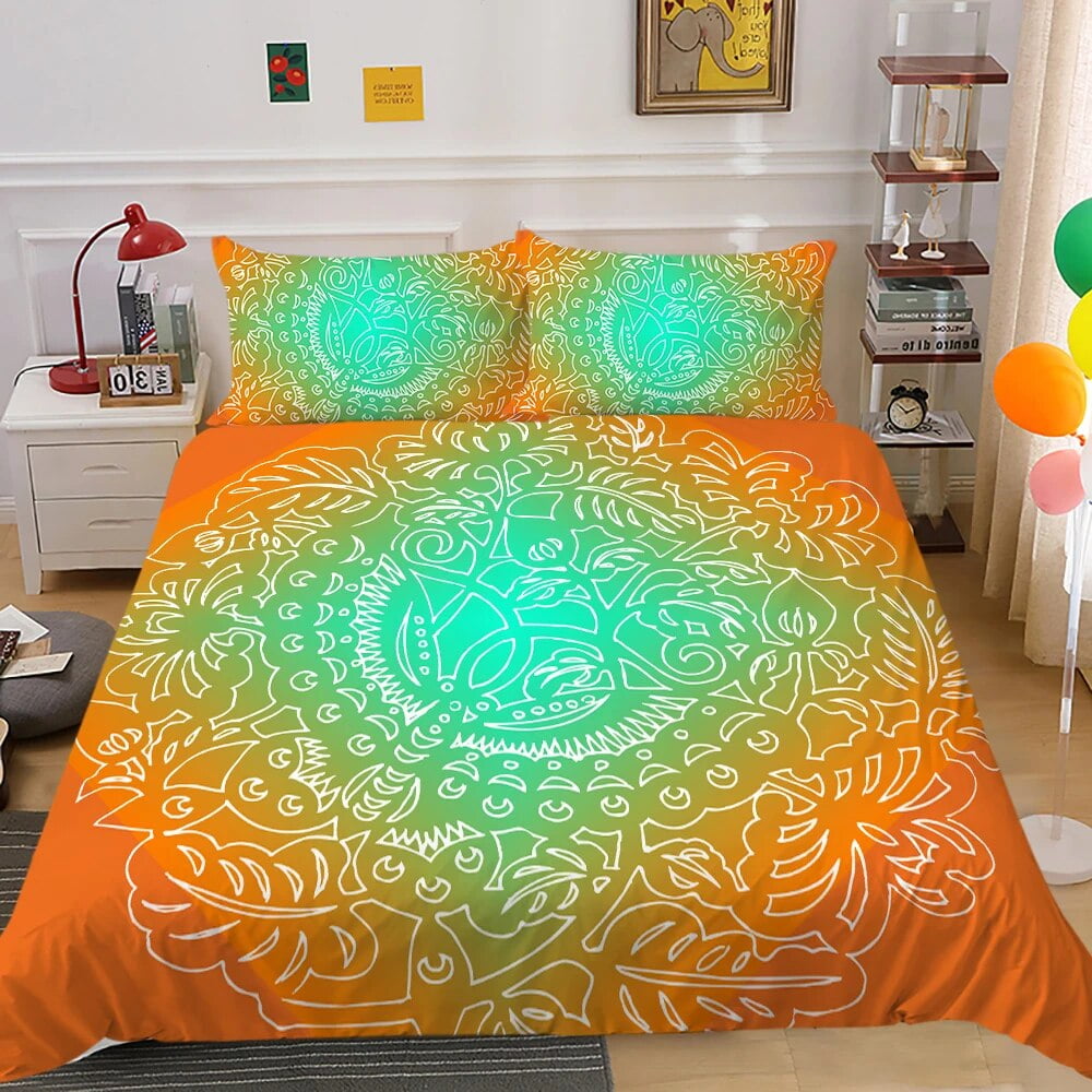 Christmas snowman Bedding Sets Double Size Cartoon Kids Duvet Cover and