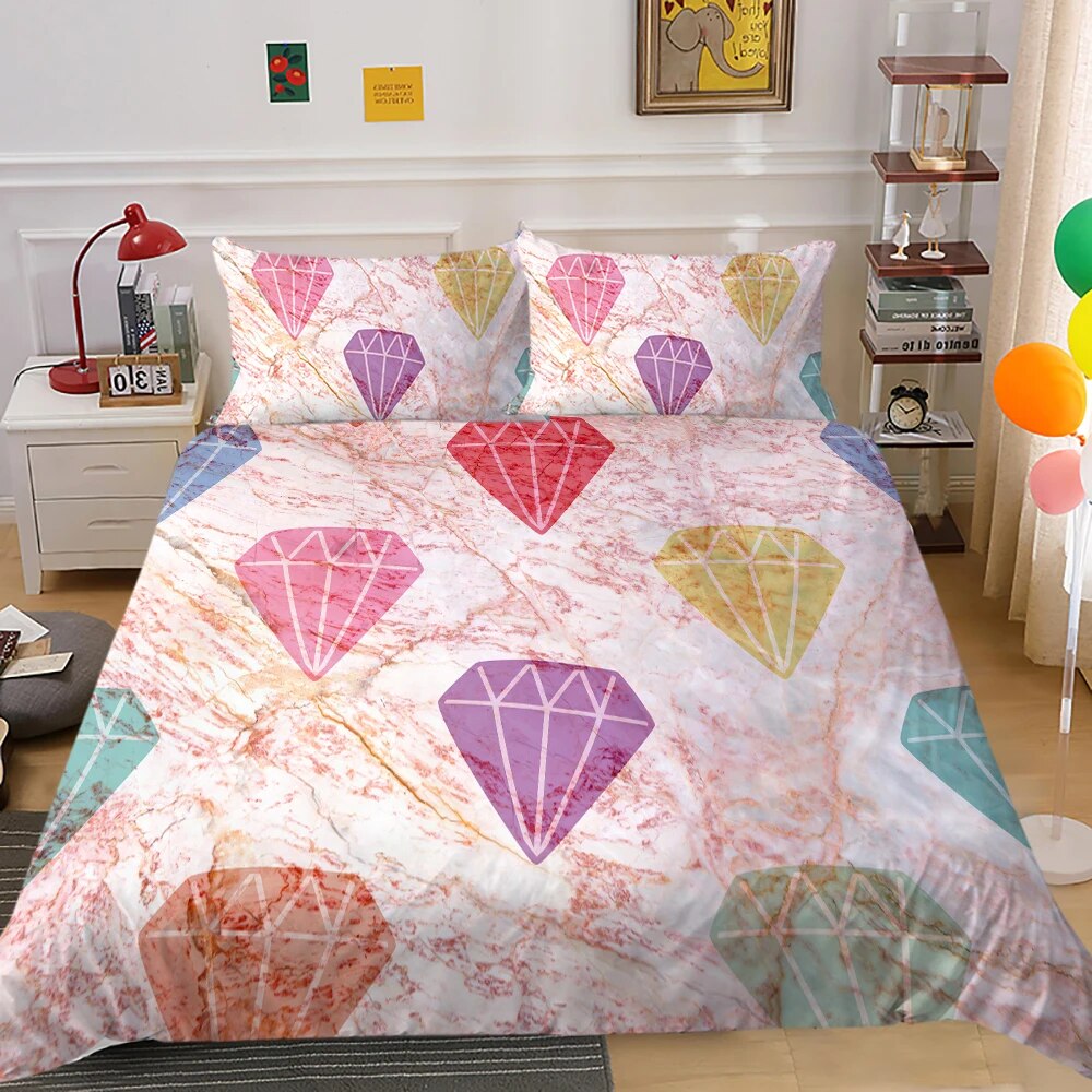 Christmas snowman Bedding Sets Double Size Cartoon Kids Duvet Cover and