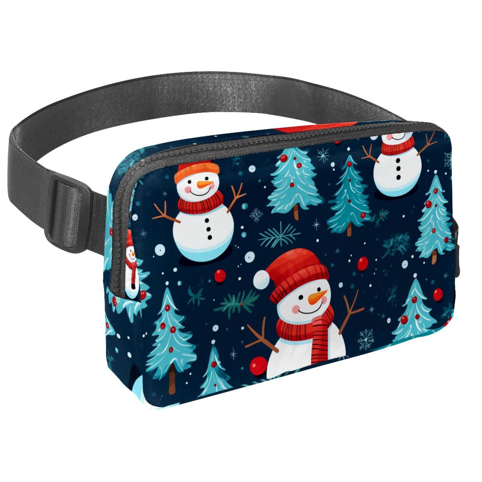 Christmas snowman Lightweight Adjustable Crossbody Bag with Extension Strap - Unisex Fanny Pack, Money Belt, Waist Bag