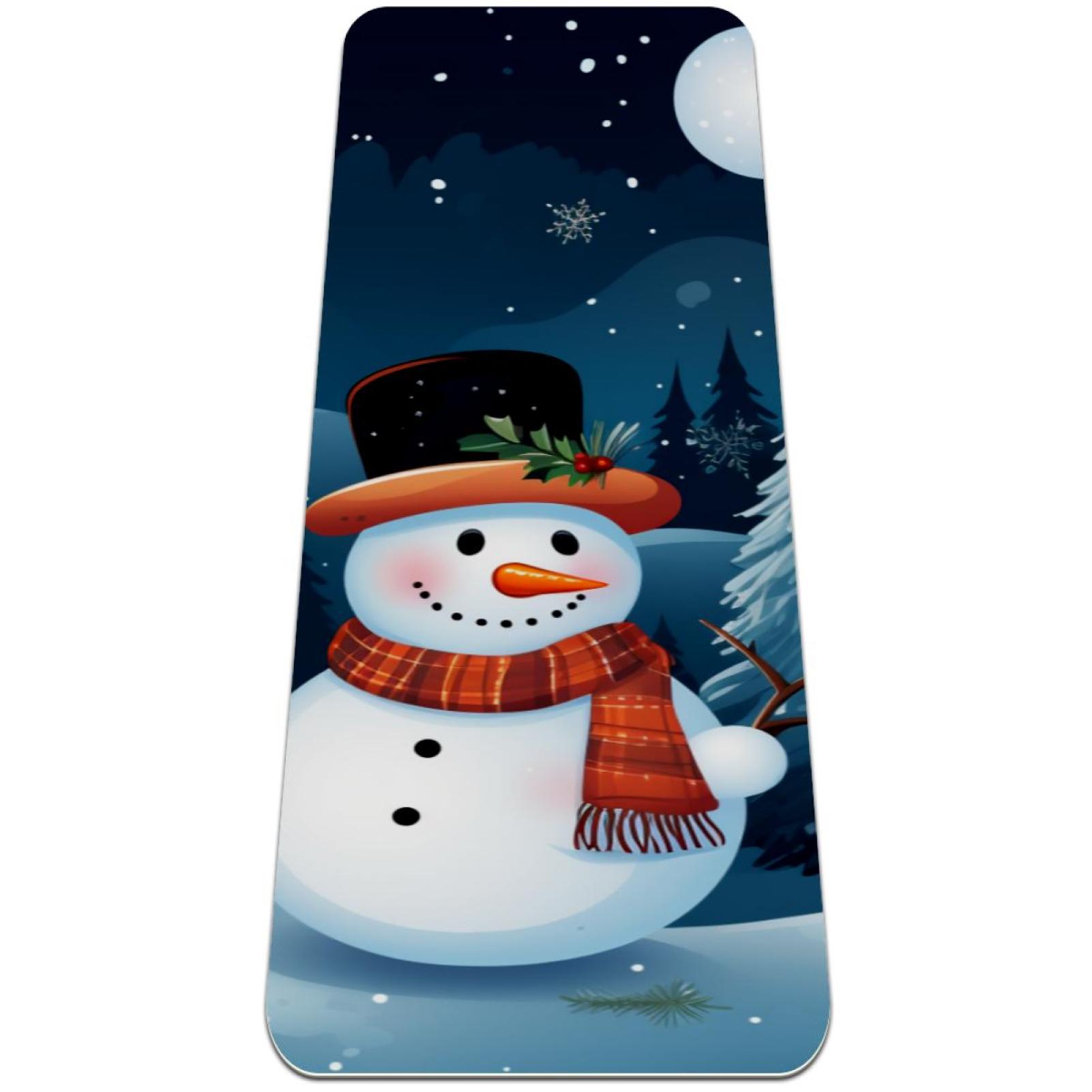 Christmas snowman TPE Yoga Mat Exercise Mat for Home Workouts and