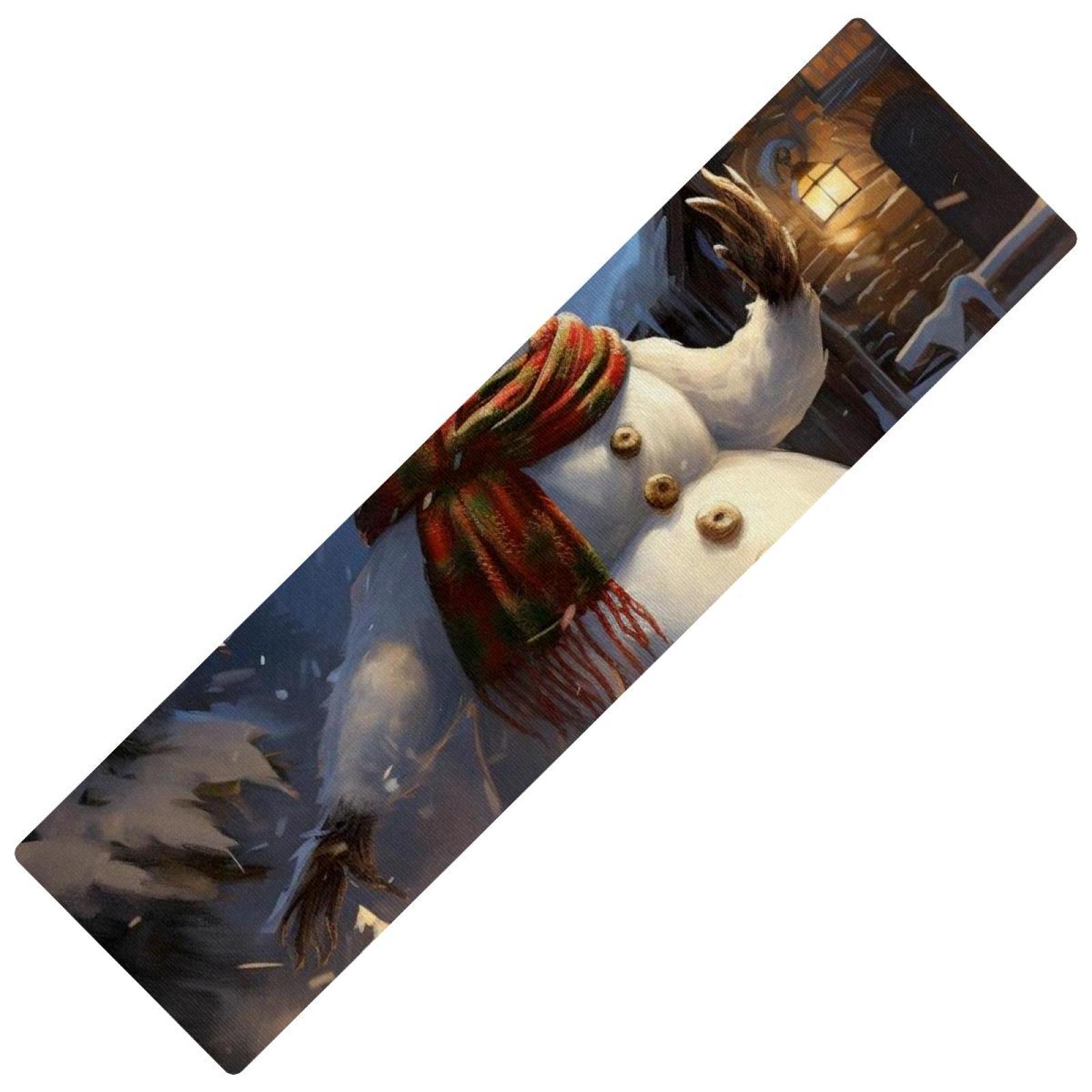 Christmas snowman retro Rubber Mat Runner Rug Kitchen Runners