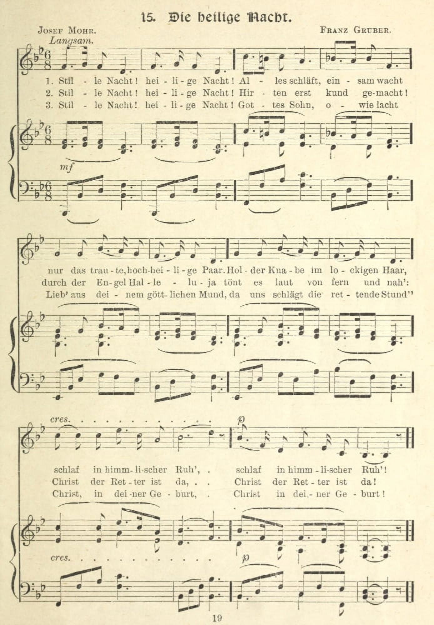 Christmas song 1910 Canvas Art - Stille Nacht (18 x 24)
