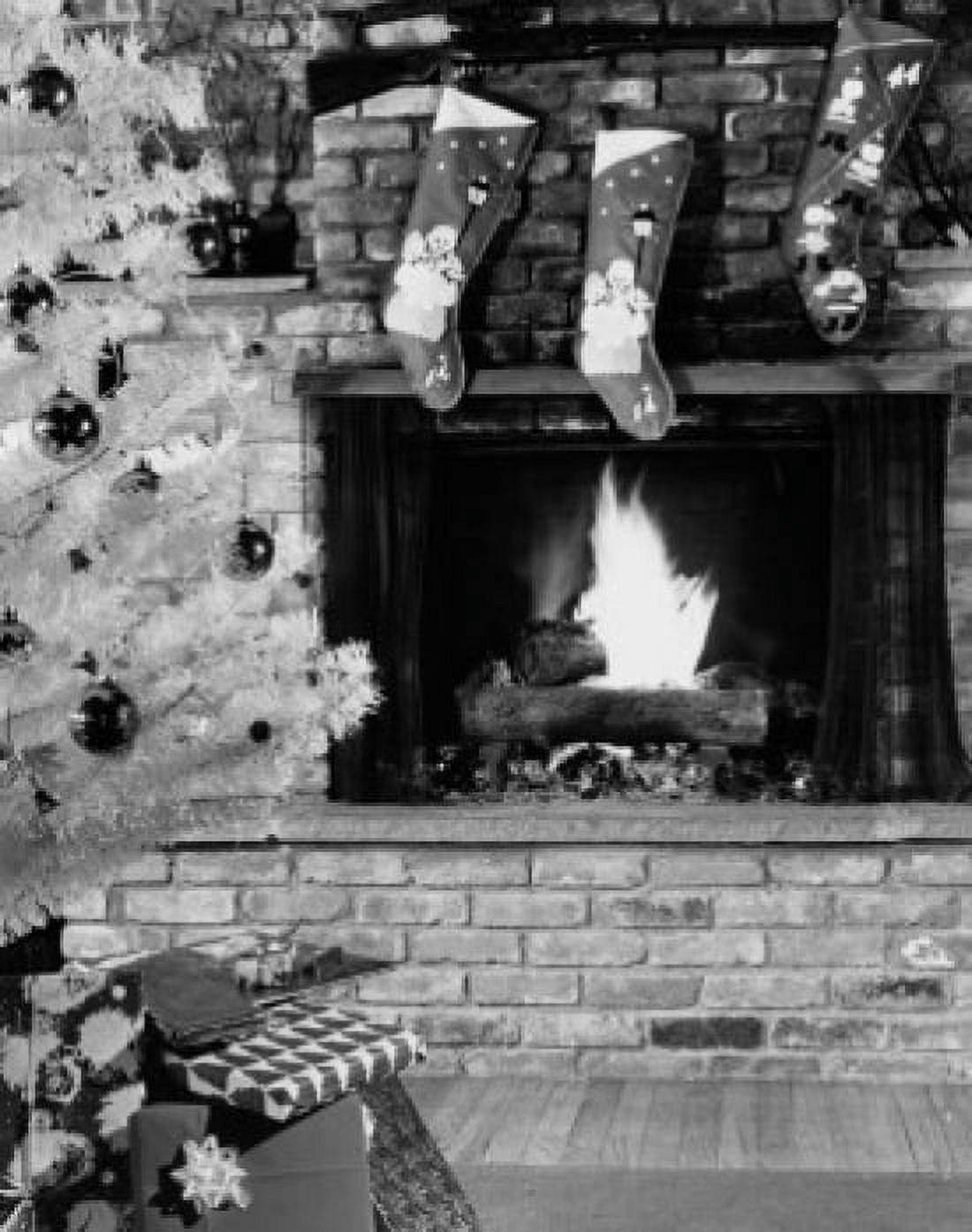 Christmas stockings hanging on a fireplace Canvas Art - (24 x 36)