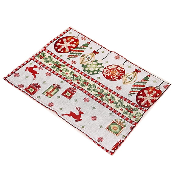 (Christmas supplies) Christmas decorations woven mat woven cloth dining mat table supplies creative dining mat Christmas kitchen mat tablecloth 42 * 34cm