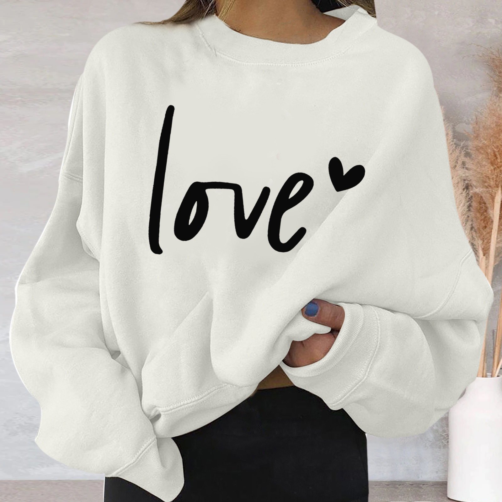 Christmas sweatshirts Women Valentine's Day Print Graphic Sweatshirt