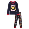 thumbnail image 1 of NIPAXO Boys Pajamas Set Long Sleeve Game Over Graphic Top and Gaming Controller Print Pants Sleepwear for Kids, 1 of 8