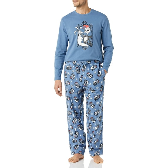 Christmas-themed Adult Long-sleeved Loungewear Set With Printed Striped Pants