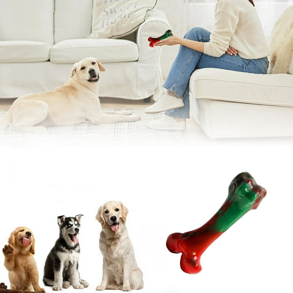 Christmas-themed Bones Chew Toy for Pet and Long-lasting and Teeth-cleaning Dog Toy A,Free Size