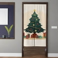 thumbnail image 1 of Christmas tree Art Noren Door Curtain, christmas gift stars sunset Pattern Doorway Curtain for Kitchen Partition Bedroom Door Privacy Decor, 1 of 4