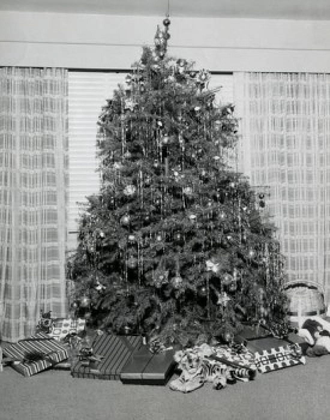 Christmas tree in a room Canvas Art - (24 x 36)