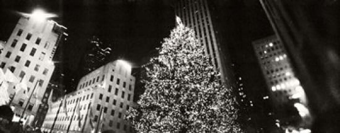 Christmas tree lit up at night Rockefeller Center Manhattan New York City New York State USA Canvas Art - Panoramic Images (15 x 6)