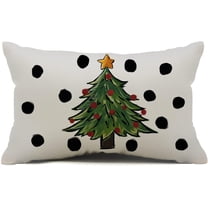 Christmas tree pillow covers 12x20 inch watercolor dots lumbar pillow covers Outdoor pillowcase for home decor