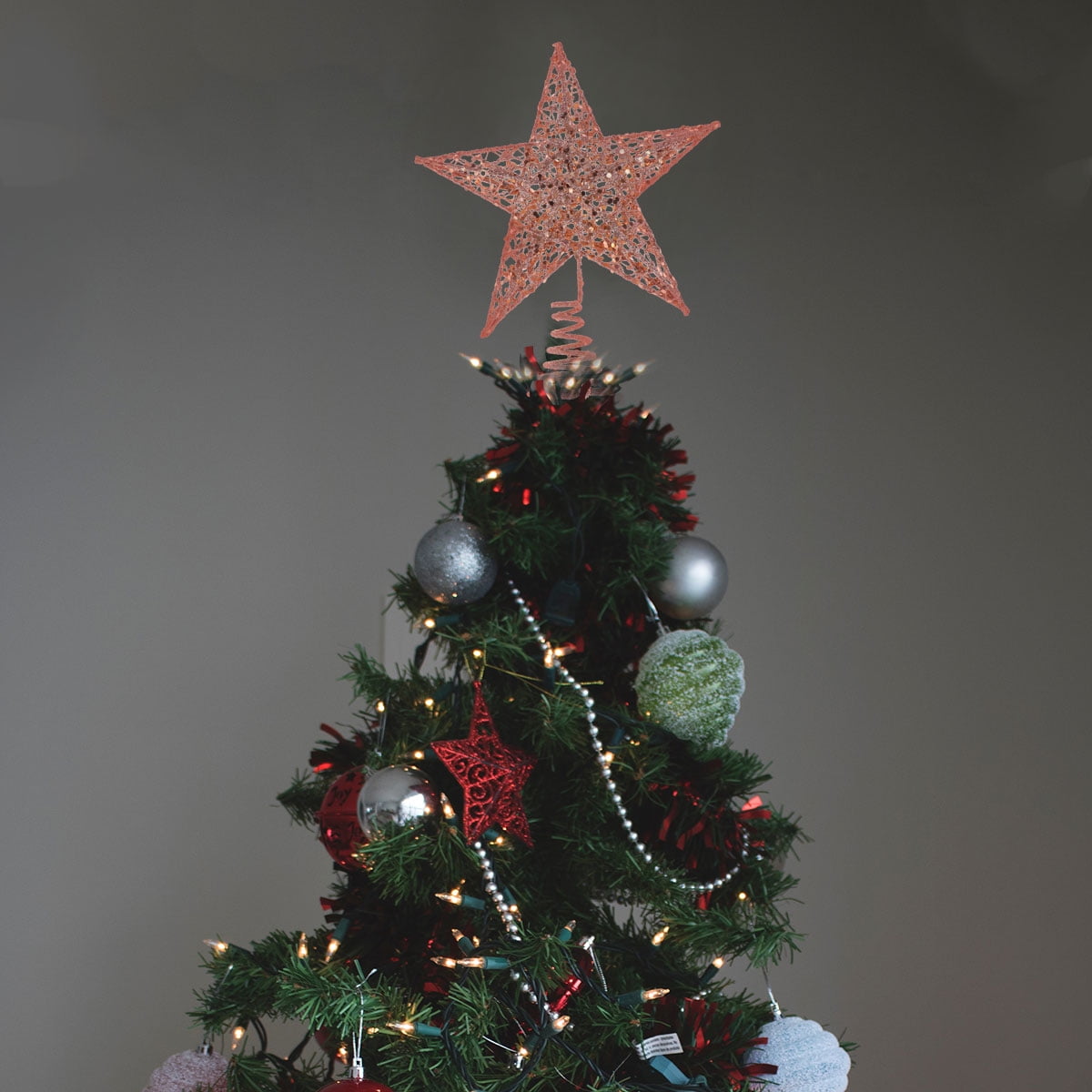 Christmas tree star 25cm Christmas Tree Iron Star Topper Glittering