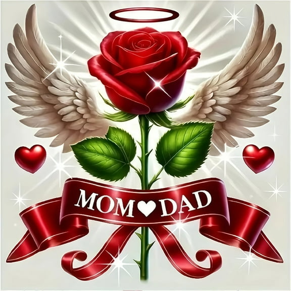 5D DIY Diamond Art Kits for Adults Beginners,Love Rose Drill Diamond Dots Gem Art,Home Wall Decor 13.8x13.8inches.