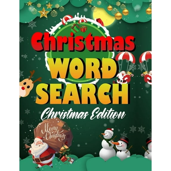 Christmas word search.: Easy Large Print Puzzle Book for Adults, Kids & Everyone for the 25 Days of Christmas., (Paperback)
