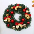 thumbnail image 1 of Christmas wreath, handmade Christmas decoration garland, faux Christmas wreath with pine cones, berry bouquet, frosted branches, Christmas baubles, 1 of 5