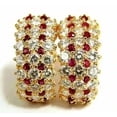 thumbnail image 1 of Christmass Gift For Her Hoop Earrings For Women's 14K Yellow Gold Plated 925 Silver 2CT Round Cut Red Ruby & Diamond, 1 of 2