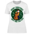thumbnail image 1 of Christmass: Man Playing Cello T-Shirt Women -Image by Shutterstock, Female x-Large, 1 of 2