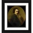 thumbnail image 1 of Christoffel Bisschop 15x17 Black Ornate Wood Framed Double Matted Museum Art Print Titled - The Falconer (1850 - 1880), 1 of 5