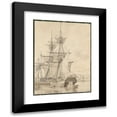 thumbnail image 1 of Christoffer Wilhelm Eckersberg 14x18 Black Modern Framed Museum Art Print Titled - Sailing Vessels at Wilders Plads, Copenhagen (1830), 1 of 5