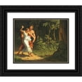 thumbnail image 1 of Christoffer Wilhelm Eckersberg 18x15 Black Ornate Wood Framed Double Matted Museum Art Print Titled - A Seduction Scene in a Forest (1811), 1 of 5