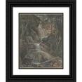 thumbnail image 1 of Christoph Nathe 12x14 Black Ornate Wood Framed Double Matted Museum Art Print Titled: A Waterfall in a Forest at Langhennersdorf (18th-Early 19th Century), 1 of 5