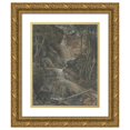 thumbnail image 1 of Christoph Nathe 20x24 Gold Ornate Framed and Double Matted Museum Art Print Titled - A Waterfall in a Forest at Langhennersdorf (18th-Early 19th Century), 1 of 4