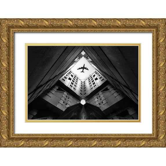 Christophe, Correy 18x13 Gold Ornate Wood Framed with Double Matting Museum Art Print Titled - Plane City