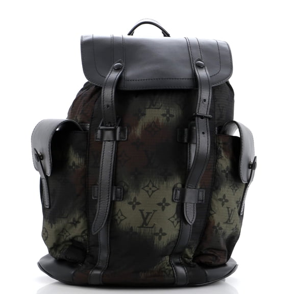 Pre-Owned Christopher Backpack Limited Edition Camouflage Monogram Nylon with Leather PM By Rebag