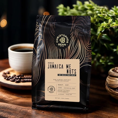 Christopher Bean Coffee - Jamaica Me Nuts Flavored Coffee, (Regular Ground) 100% Arabica, No Sugar, No Fats, Made with Non-GMO Flavorings, 12-Ounce Bag of Regular Ground coffee
