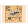 thumbnail image 1 of Christopher Colombus 1436-1506 - Trans-Atlantic Map - Vintage Pictorial Map by Lucien Boucher c.1927 - Master Art Print (Unframed) 9in x 12in, 1 of 4