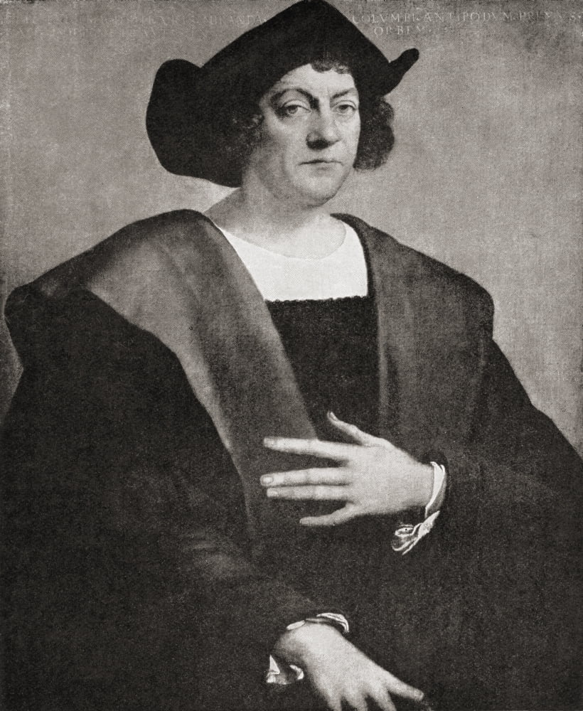 Christopher Columbus C1451 To 1506 Italian Navigator Colonizer And Explorer From The Great Explorers Columbus And Vasco Da Gama Canvas Art - Ken Welsh  Design Pics (13 x 16)