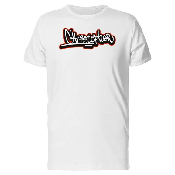 Christopher Cool Street Art Name T-Shirt Men -Image by Shutterstock, Male 3X-Large