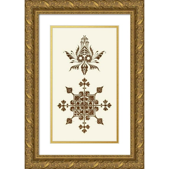 Christopher Dresser 12x18 Gold Ornate Wood Frame and Double Matted Museum Art Print Titled - The Art of Decorative Design Pl19 (1862)