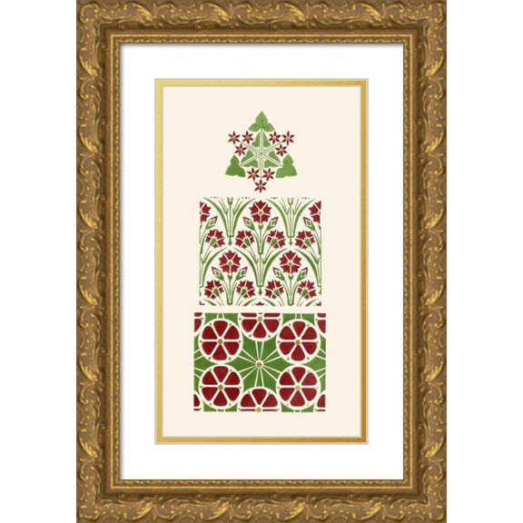 Christopher Dresser 15x24 Gold Ornate Framed and Double Matted Museum Art Print Titled - The Art of Decorative Design Pl04 (1862)
