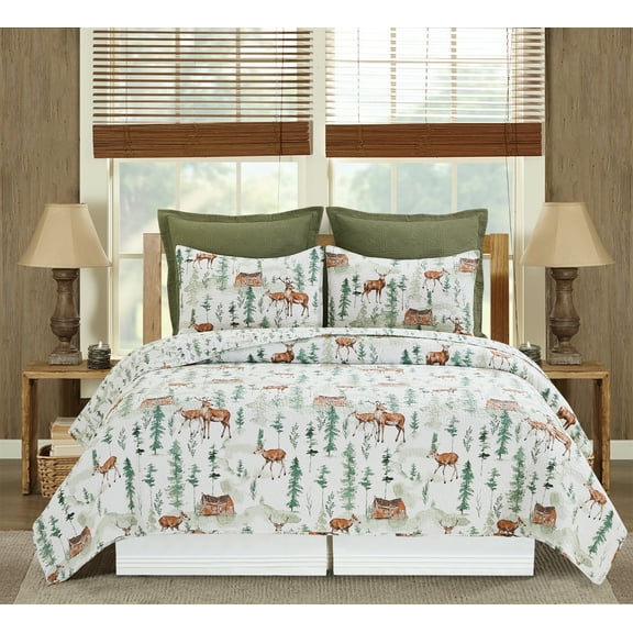 Christopher Forest Reversible Rustic King Quilt Set