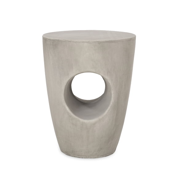 Christopher Knight Home    14.5'' Modern Minimalist Magnesia Oxide Side Table with Sculptural Hollow Design  Durable and Lightweight, Perfect for Indoor or Outdoor Use