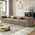 thumbnail image 1 of Christopher Knight Home 145.5" Modular Sectional Sofa, 4-Piece Upholstered Full-Compressed Foam Couch, Espresso, 1 of 13