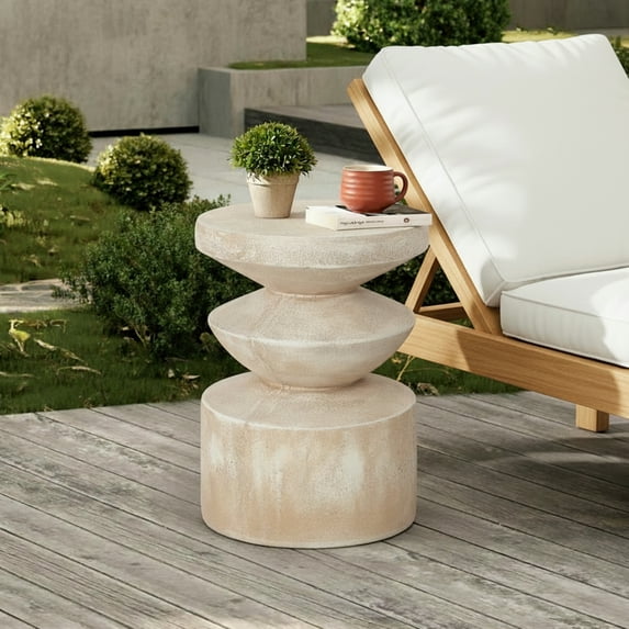 Christopher Knight Home 15.16" Handmade Side Table with Tiered Design, Antique Brown