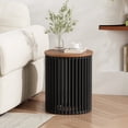 thumbnail image 1 of Christopher Knight Home Handcrafted Acacia Wood Round Side Table, 17.5 inch, Natural and Black Finish, 1 of 1