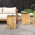 thumbnail image 1 of Christopher Knight Home 18" MGO End Table, Wood-Look Square Design, Indoor Outdoor Side Table, Natural Finish, Set of 2, 1 of 7