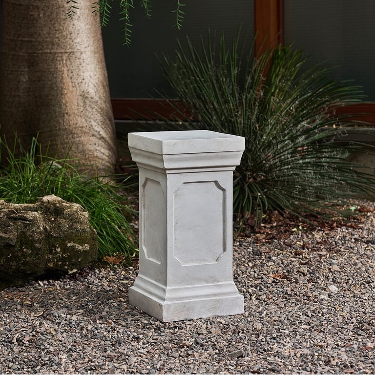 Christopher Knight Home 19.25" Outdoor Classic Plant Stand with Square  Pedestal, Antique White