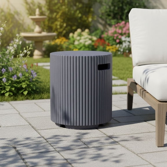 Christopher Knight Home 19.9" MGO Propane Tank Holder & Outdoor Side Table, Gray