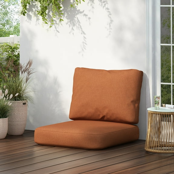 Christopher Knight Home 2-Piece Outdoor Deep Seat Cushion Set, 24"x 24"x 5", Orange