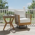 thumbnail image 1 of Christopher Knight Home 2-Piece Swivel Chair and Concrete-Acacia Side Table Set, Beige + Light Gray, 1 of 13