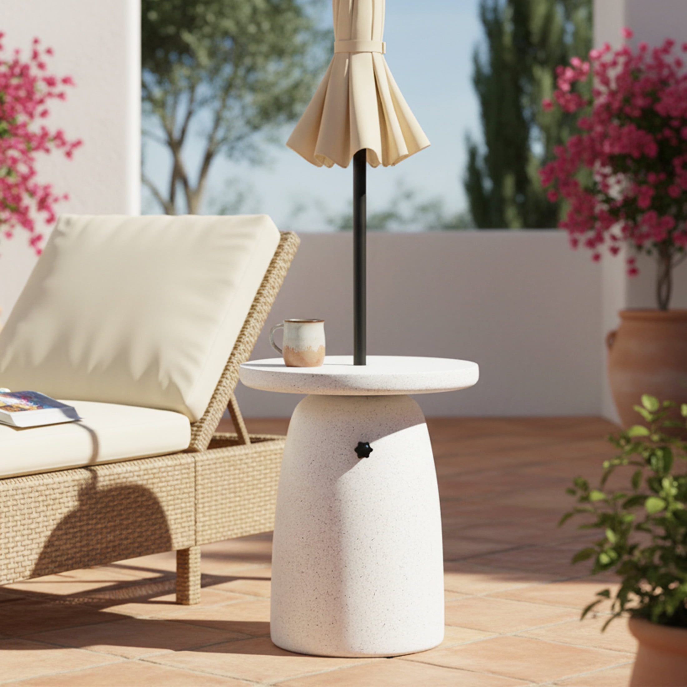 Christopher Knight Home 22"H MGO Patio Umbrella Base Side Table, Sand ...