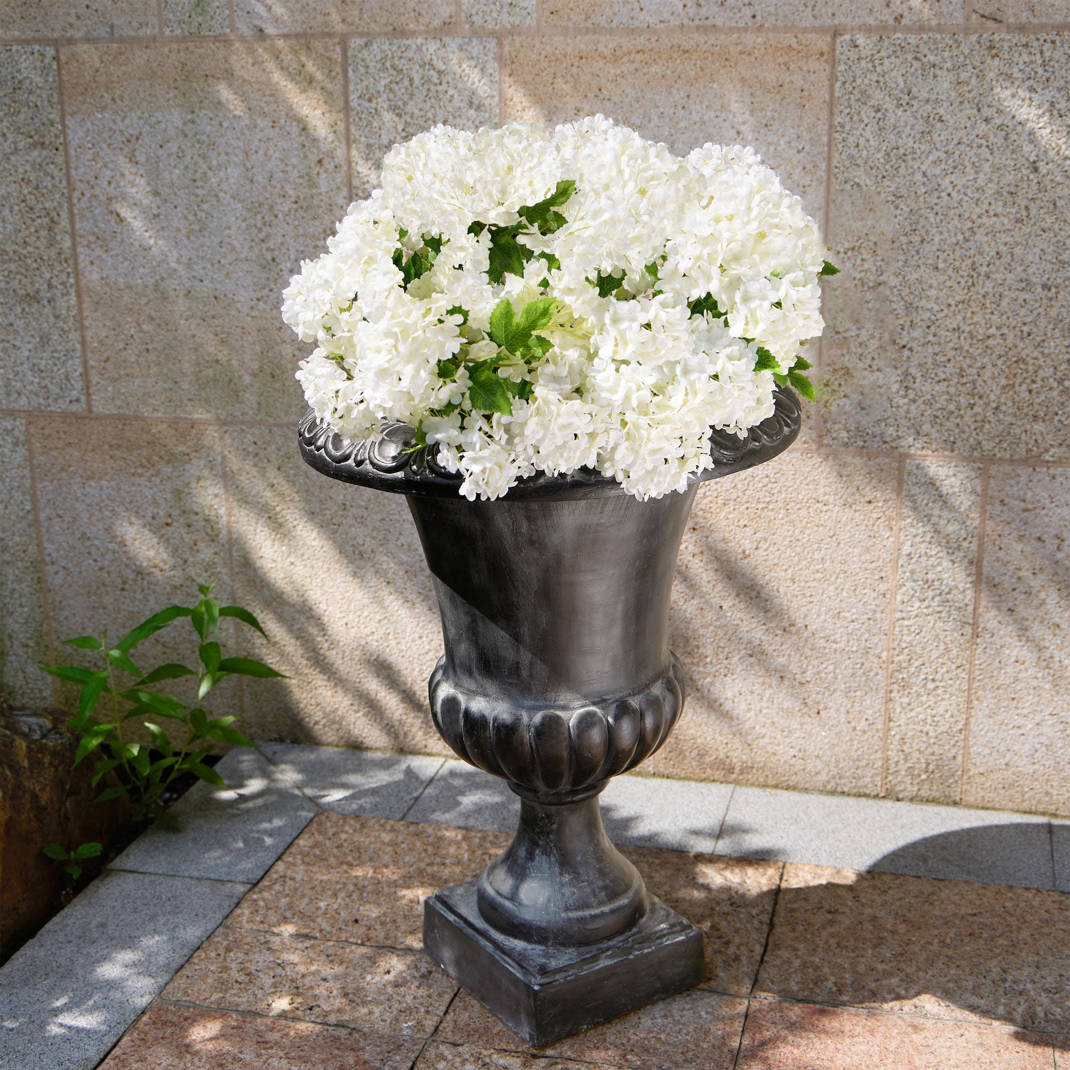 Christopher Knight Home 25.75" MGO Classic Garden Urn Planter, Antique Black