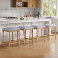 thumbnail image 1 of Christopher Knight Home 26" Rustic Counter Stools, Wood Frame with Upholstered Foam Seat, Natural, Set of 4, 1 of 11