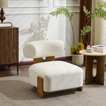 Christopher Knight Home 27.25" Modern Boucle Accent Chair with Rolled Backrest, Solid Wood Frame, Beige